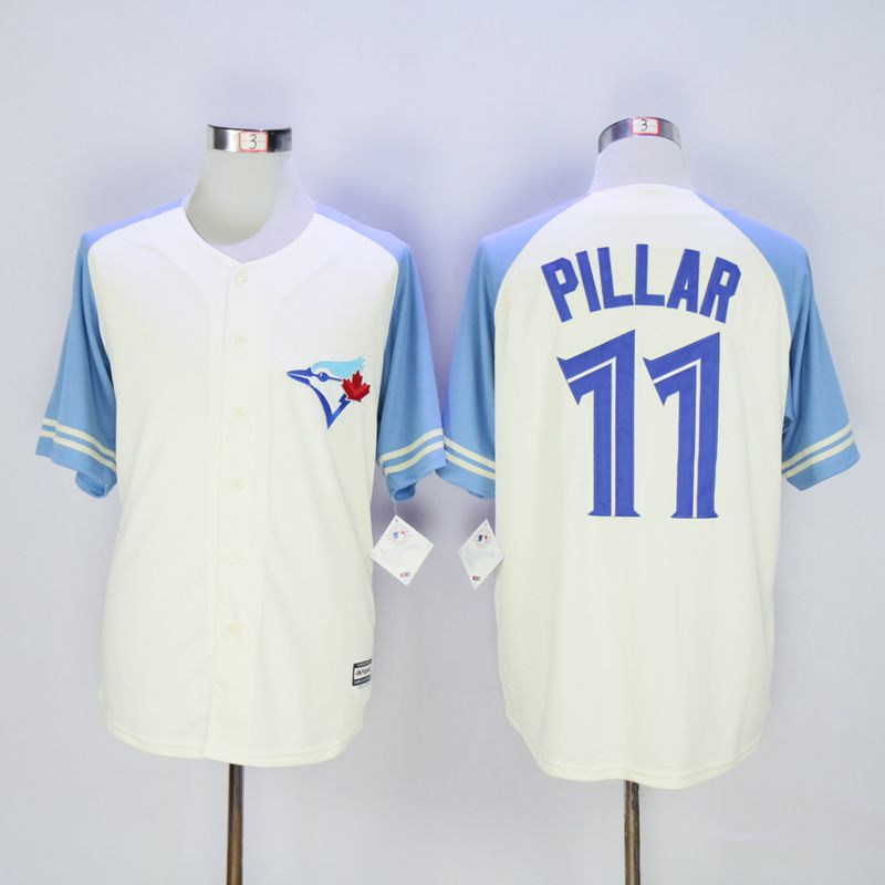 Men Toronto Blue Jays 11 Pillar Cream MLB Jerseys